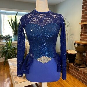 Dansco Royal Blue Dance Costume Large Child Size